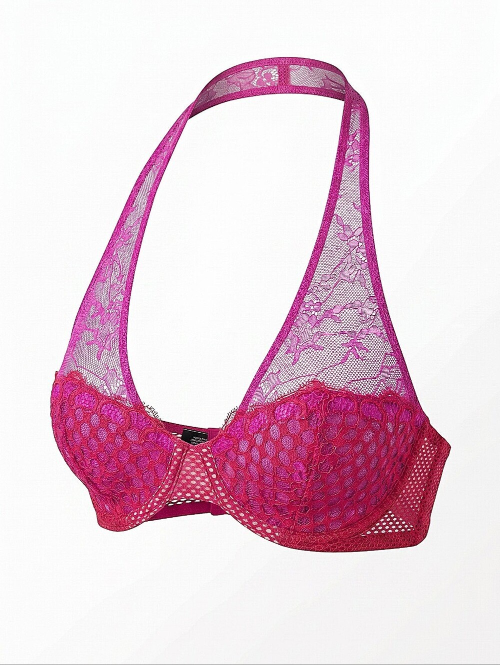 NWT! Victorias Secret Fuchsia Lace Halter Underwire Bra